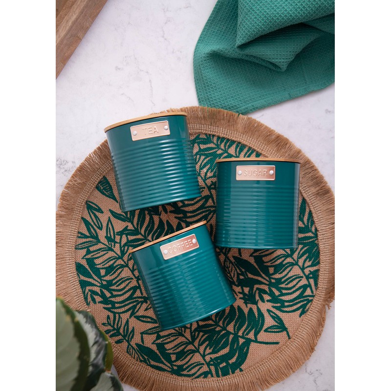 KitchenCraft Storage Canisters, Teal, 3 Pieces, Gift Boxed