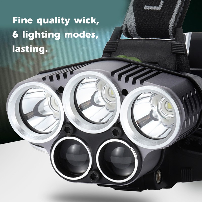 Rechargeable LED Headlamp Adjustable Angle Head Flashlight Bike Light Fishing