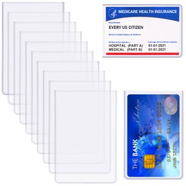 Zonon 48 Pack Medicare Card Holder Protector, PVC Waterproof Transparent Business Social Security Card Sleeves Protector