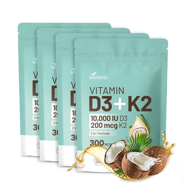 VivoNu Vitamin D3 K2 Supplement Softgels | Natural Nutritional Supplements