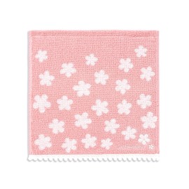 JILL STUART Corore Towel Handkerchief, Pink, Flower, Full Fee Cotton, 58-1890070, Approx. 9.8 x 9.8 inches (25 x 25 cm)