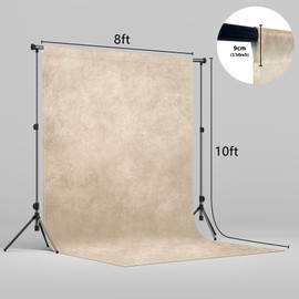 Luminora 8x10ft Fabric Beige Abstract Photography Backdrop For Portrait Photo Background Adult Kids Headshot Photoshoot Studio Props Roller Pocket On Top