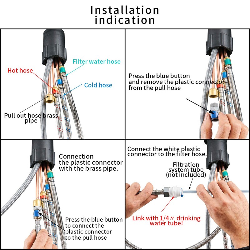 WANFAN Kitchen Sink Faucet with Pull Down Sprayer 2 Handle