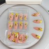 Tyuimhx Summer Yellow Flowers Press on Nails Medium Almond Fake