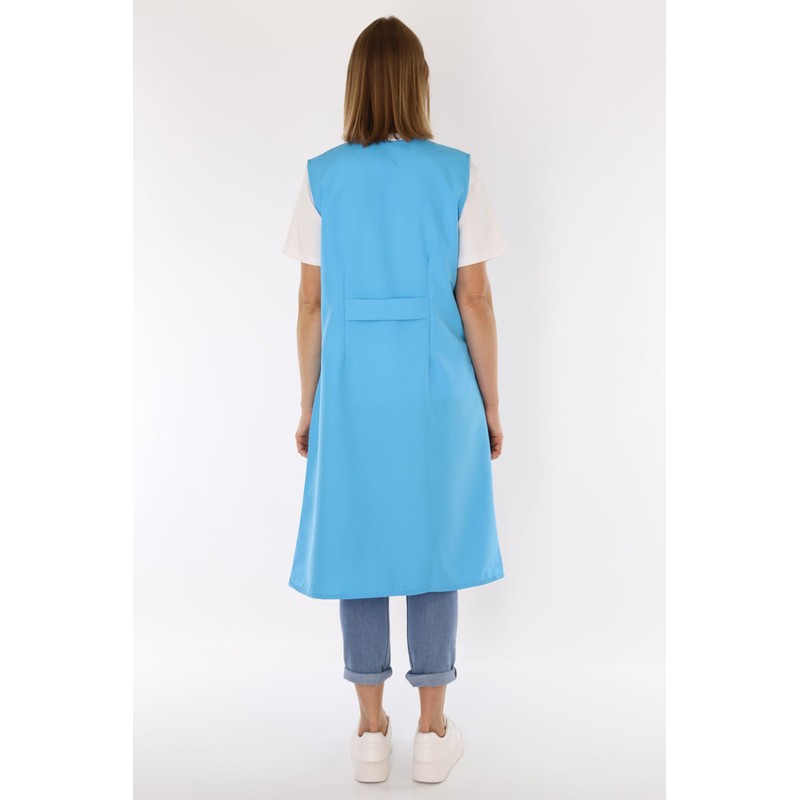 Women's Sleeveless Cooking Apron Apron Button Gown Plain House Dress,