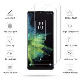 VIESUP for Alcatel TCL 4X 5G T601DL Screen Protector, [2 Pack] HD Clear Anti-Scratch Bubbke-Free Easy Installation Tempered Glass Film for Alcatel TCL 4X 5G (T601DL)