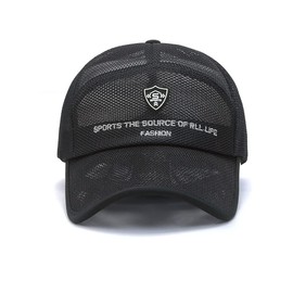 YAMEE Summer Hat Men's Baseball Cap Summer Mesh Baseball Cap Women's Baseball Cap Summer Sun Hat Summer Cap Adjustable Breathable (Cap Circumference: 56-60 cm), S/Black