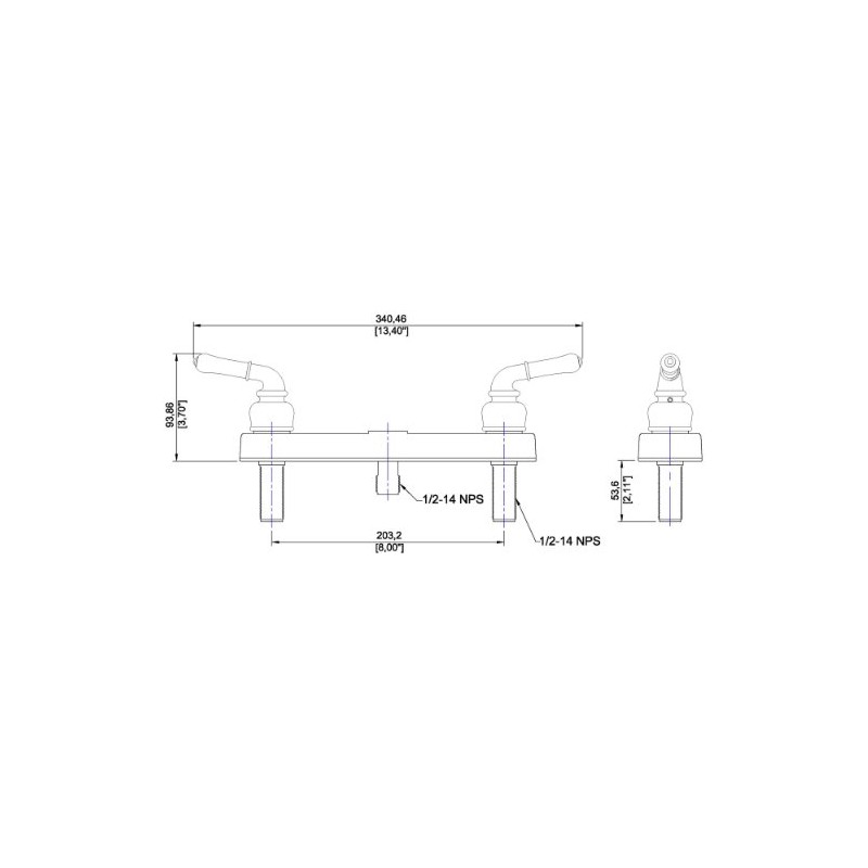 Laguna Brass 3320CP Mobile Home Two Handle Non-Metallic Shower Diverter