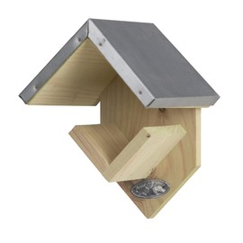 MAISONICA Peanut Butter Feeder With Zinc Roof Fsc 100% - Pinewood, Zinc - Garden Outdoor - 19.5cm