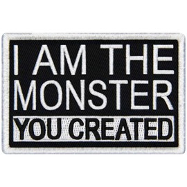 Rocking Planet I Am The Monster You Created Parche bordado divertido insignia de motociclista con apliques de cierre de gancho y bucle emblema