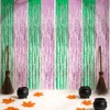SAVITA 4pcs Tinsel Fringe Curtains, 6.56x3.28ft Wavy Rain Curtain Backdrop