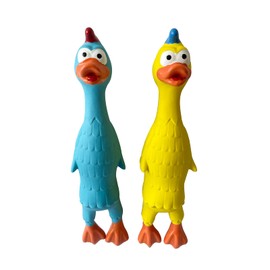 PetLike Squeaky Dog Toys Safe Latex Rubber Dog Toy for Small Medium Dogs Screaming Rubber Duck Dog Toys Set (duck, 2 pack)