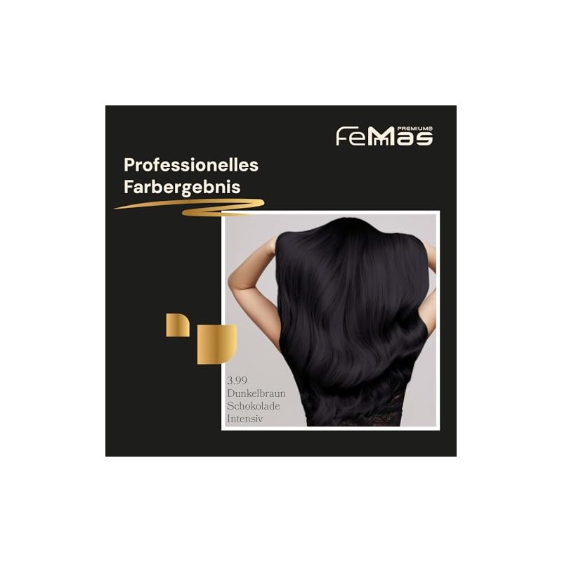 FemMas Haarfarbe Dunkelbraun Schokolade Intensiv 3.99 I Professionelle Creme Haarfarbe