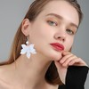 Peasimy Resin Acrylic Pearl Flower Dangle Earrings for Women Bohemian