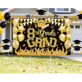 8TH Grade Graduation Yard Sign, 8th Grade Graduation Decorations 2026, Last Day of Middle School Grad Photo Sign, Eighth Grade Grad Party Supplies, Next Stop High School Grad Banner 4TYC-8LG (23'' x 14'')