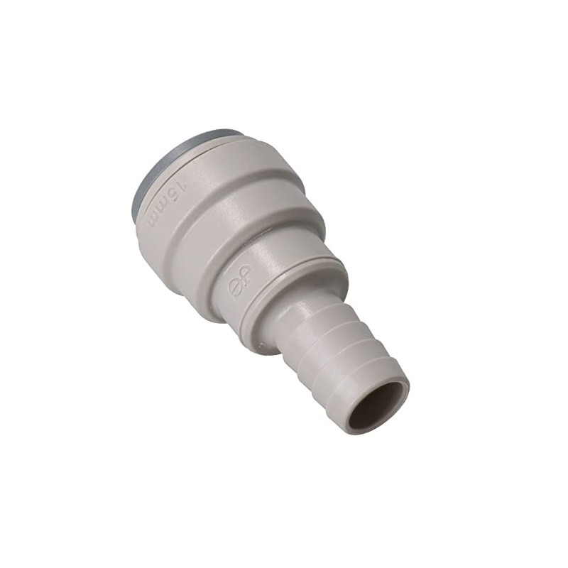 15mm Push Fit Pipe to 1/2" Hose Tail Barb Adapter