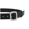 CT COTIM COYIN Women's Elegant Pearl Buckle Leather Belts for
