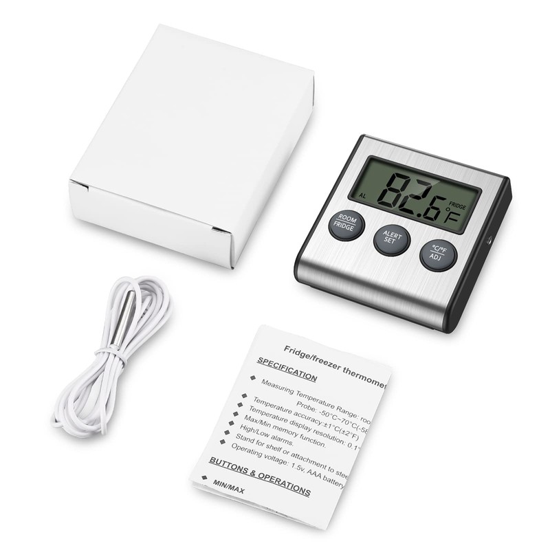 ORIA Refrigerator Thermometer, Digital Fridge Thermometer with High Low Temperature