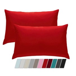 Adam Home Cotton Rich Pillow Protectors Pillowcases Pack Of 2 Hotel Quality Premium Touch Comfort Pillow Encasements Pillow Cases 2 Pack Long Lasting Soft & Comfortable Pillow Cases 50x75 cm Red