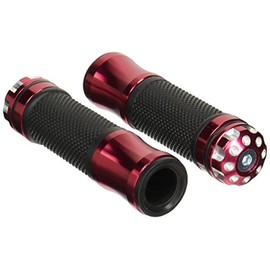 Bike Parts Center 903312 Custom Grips, Left and Right Set, With Bar Ends, Red, Honda Super Dio, Etc
