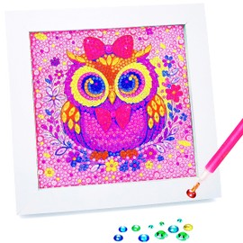 Myfort Diamond Art Kits for Kids - Crafts for Girls 8-12 - Diamond Art Painting with Wooden Frame - Arts and Crafts for Kids Age 4-6 - GEM Art Supplies for Adult Beginner Home Wall Decor Birthday Gift
