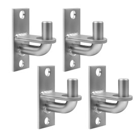 4 Pack Wall Mount Gate Hinges, Heavy Duty Wall Plate Hinges,Wall Mount Hinge with 5/8'' Pin, Durable Farm, Non-Welded Fence, Outdoor Chain Link Fence Gate Hinges(Silver, 4 Pack)
