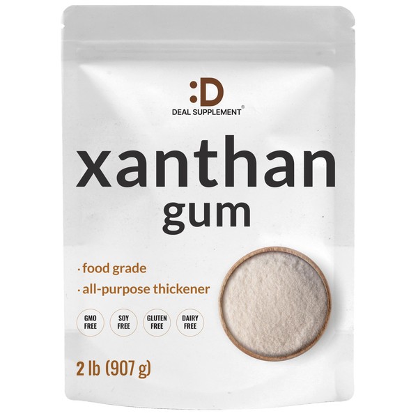 Xanthan Gum Powder, 2lbs – Food Grade Source – Fine Textured Powder – Natural Thickener for Keto Baking or Gluten Free Recipes – Non-GMO, Vegan Friendly