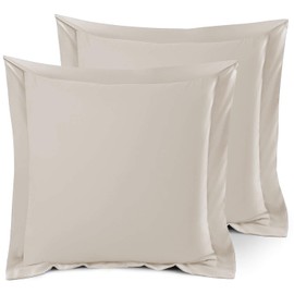 Nestl Soft Pillow Shams Set of 2 - Double Brushed Microfiber Pillow Covers - Hotel Style Premium Bed Pillow Cases, with 1.5” Decorative Flange, Euro 26"x26" - Linen