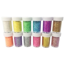 12 Colors Bottle Neon Glitter Glitter Powder for Nail Art Resin