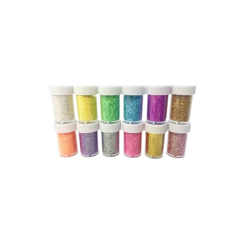 12 Colors Bottle Neon Glitter Glitter Powder for Nail Art