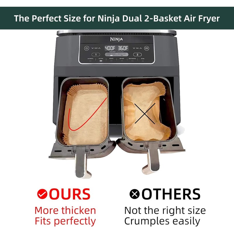 Air Fryer Disposable Paper Liners for Ninja Dual Airfryer Accessories,