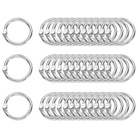 sourcing map 90pcs Binder Rings 0.6 Inch Loose Leaf Binder Ring Metal Book Rings Colorful Loose Leaf Rings for Index Cards Keychain Key Notebook Rings for Home Office, Silver Tone
