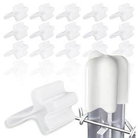 T Post Caps, Safe tPost Cap Vinyl Safety Topper for Fence Stakes, Black (50, White, Medium Size)