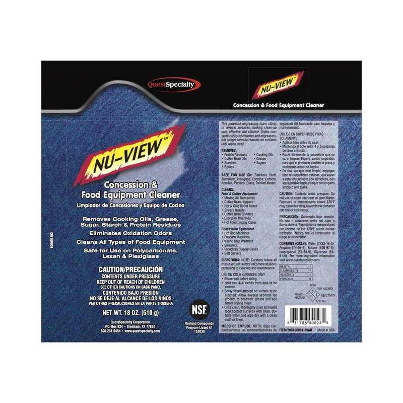NU-View Concession & Food Equipment & Multi-Purpose Cleaner, Removes Cooking