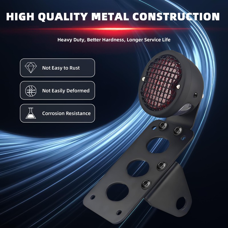 FATECIM 1" Motorcycle LED Brake Tail Light with Bracket, Motorcycle