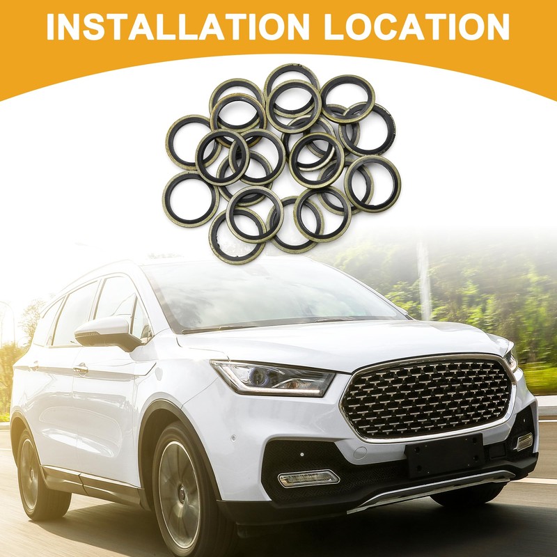 Partuto 20 Pcs Universal Oil Crush Washers - Metal Bronze