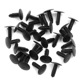 X AUTOHAUX 30pcs 5mm Hole Black Car Fender Bumper Plastic Rivets Fastener Clips Retainers