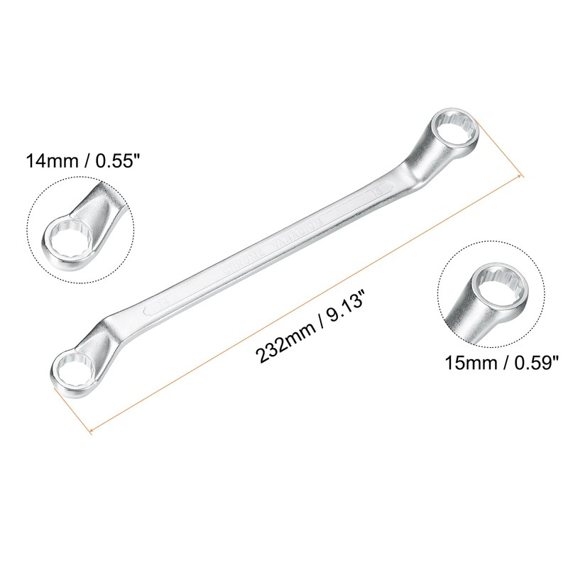 sourcing map Offset Extra Long Box End Wrench 14 x