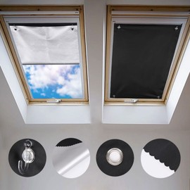 Johgee 96x93cm Blackout Blind Suction Cup Curtain for Bedroom Roof Windows Office Windows Baby Travel Curtain Window Shades, with Strength Suction Cups