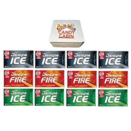 Dentyne Ice Sugar Free Gum, Variety Pack , 12 Packs of 16 Pieces By CANDY CABIN (ARCTIC CHILL-FIRE-SPEARMINT)