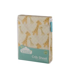 Cuddles & Cribs 1 Pack GOTS Certified Organic Cotton Fitted Crib Sheet - Giraffe