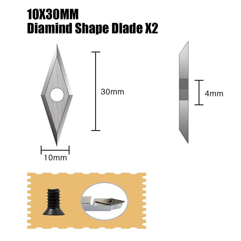 Aogbra 16Pcs Tungsten Carbide Cutters Inserts Set for Wood Lathe