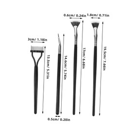 Beavorty 5pcs Fan Mascara Brush Set Scalloped Eyelash Brush Lash Curler Eyebrow Makeup Tool Lash Comb Separator