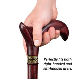 Asterom Walking Cane - Handmade, Ergonomic, Wooden Canes for Women & Men - Cool Walking Sticks for Seniors Women, Unique, Wood (Cherry, 34 Inches)