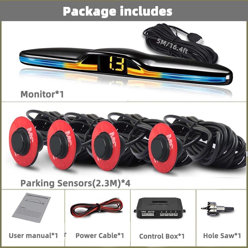 Car Parktronic Parking Built-in Plane Sensors Rear Reversing Backup System
