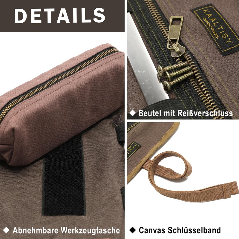 Tool Roll Bag | 16OZ Waxed Canvas Tool Storage Roll,