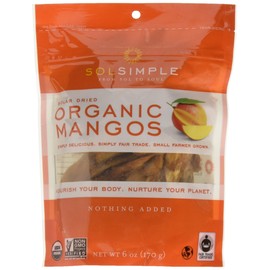 Sol Simple Dried Mango, 6 Ounce