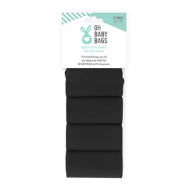 Oh Baby Bags - 8 Roll Refill Header Card- Black ENG ONLY