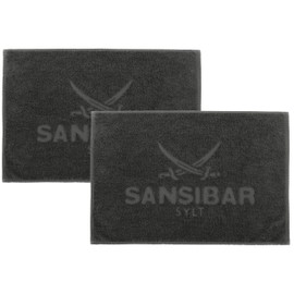 Sansibar Bath Mat Set of 2 50 x 80 cm 100% Cotton Fine Pile Bath Mat Anthracite
