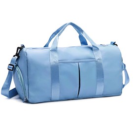 ZGWJ Bolsa de viaje de viaje, impermeable, plegable y expandible, bolsa de fin de semana para natación, deportes, gimnasio, X-azul